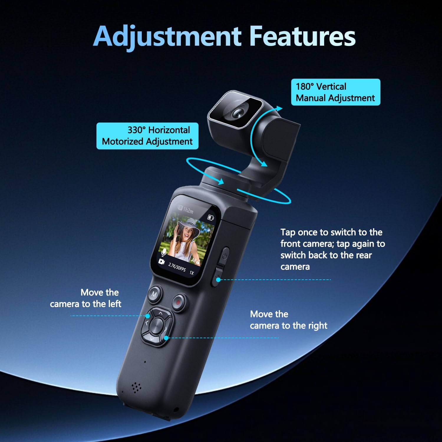 Drone Kit Professional - กล้องวิดีโอบล็อกแบบพกพาพร้อมกิมบอล 3 แกน บันทึกวิดีโอ 4K รุ่น